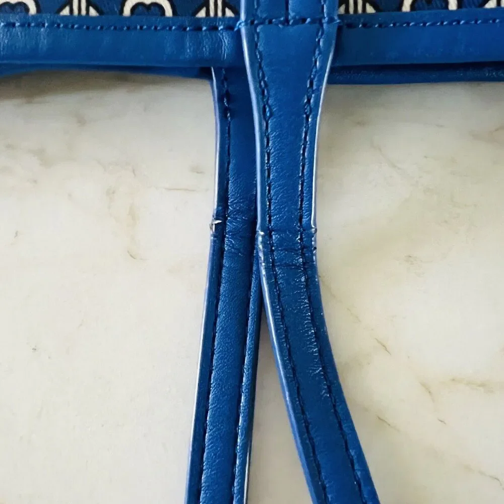 TORY BURCH Blue White Stripe Gemini Link Tote Bag